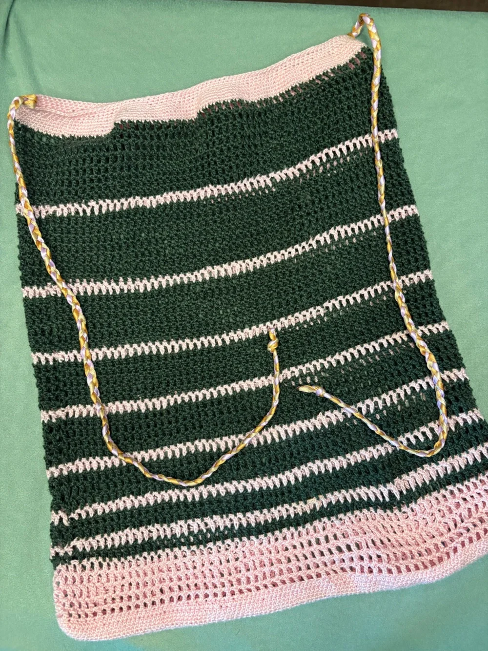 Handmade Fold-Top Mesh Bag